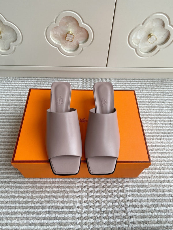 HM Kylie Mules Pink Calfskin 316379
