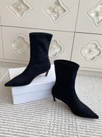 Dior 2025 Tribales Heeled Ankle Boot 50mm Black mix White Suede 501189