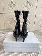 Dior 2025 Tribales Heeled Ankle Boot 50mm Black mix White Patent Leather 501190