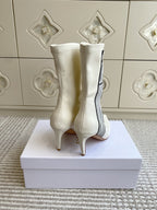 Dior 2025 Tribales Heeled Ankle Boot 80mm White Lambskin 501193
