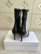 Dior 2025 Tribales Heeled Ankle Boot 80mm Black White Lambskin 501196