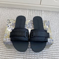CD 26s Flat Slippers Black Canvas Rubber 648131