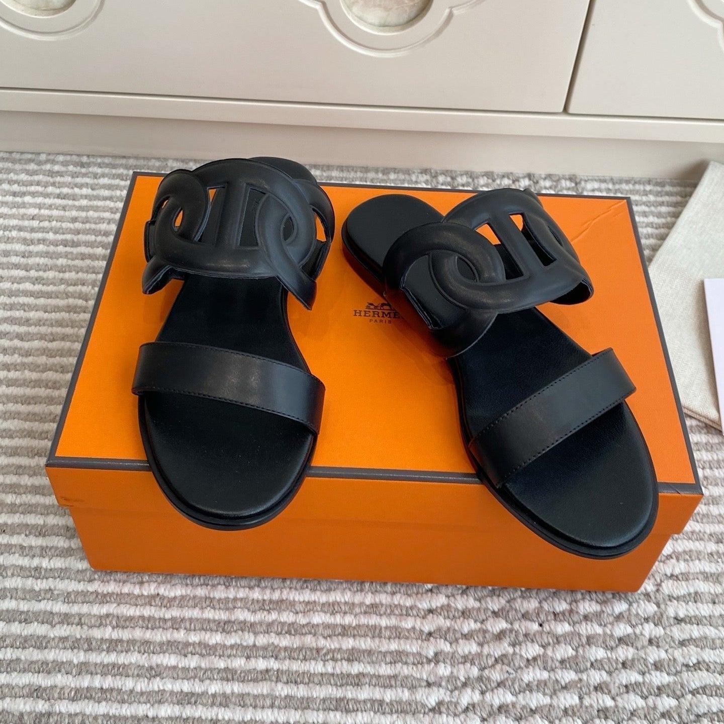 HM Lagune Sandal Black Leather 776546