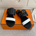 HM Lagune Sandal Black White Leather 776552