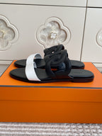 HM Lagune Sandal Black White Leather 776552