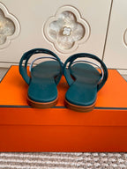 HM Lagune Sandal Teal Green Suede 776536