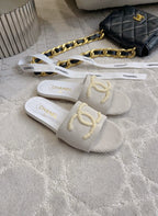 CC 26s Flat Mules Light Grey Woven Cord 723786