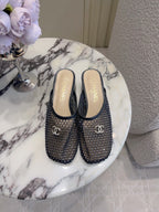 CC Mules 4.5cm Black Mesh 723800