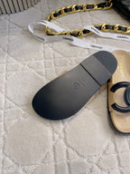 CC Logo Slide Beige Lambskin 723798