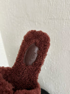 HM Oran Sandal Dark Brown Red Wool Fleece 961014