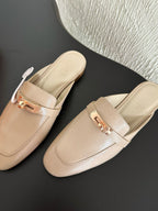 HM Oz Mule Beige Calfskin 961096