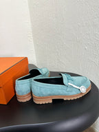 HM Faubourg Loafer 30mm Baby Blue Color Suede 960937