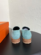 HM Faubourg Loafer 30mm Baby Blue Color Suede 960937