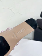 Petal Anagram Slide in Flamingo Soft Calfskin 273515