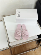 Petal Anagram Slide in Flamingo Soft Calfskin 273515