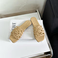 Petal Anagram Slide in Beige Soft Calfskin 273516