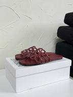 Petal Anagram Slide in Burgundy Soft Calfskin 273518