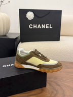 CC 2026 Sneaker Olive Yellow Fabric Suede Calfskin 676169