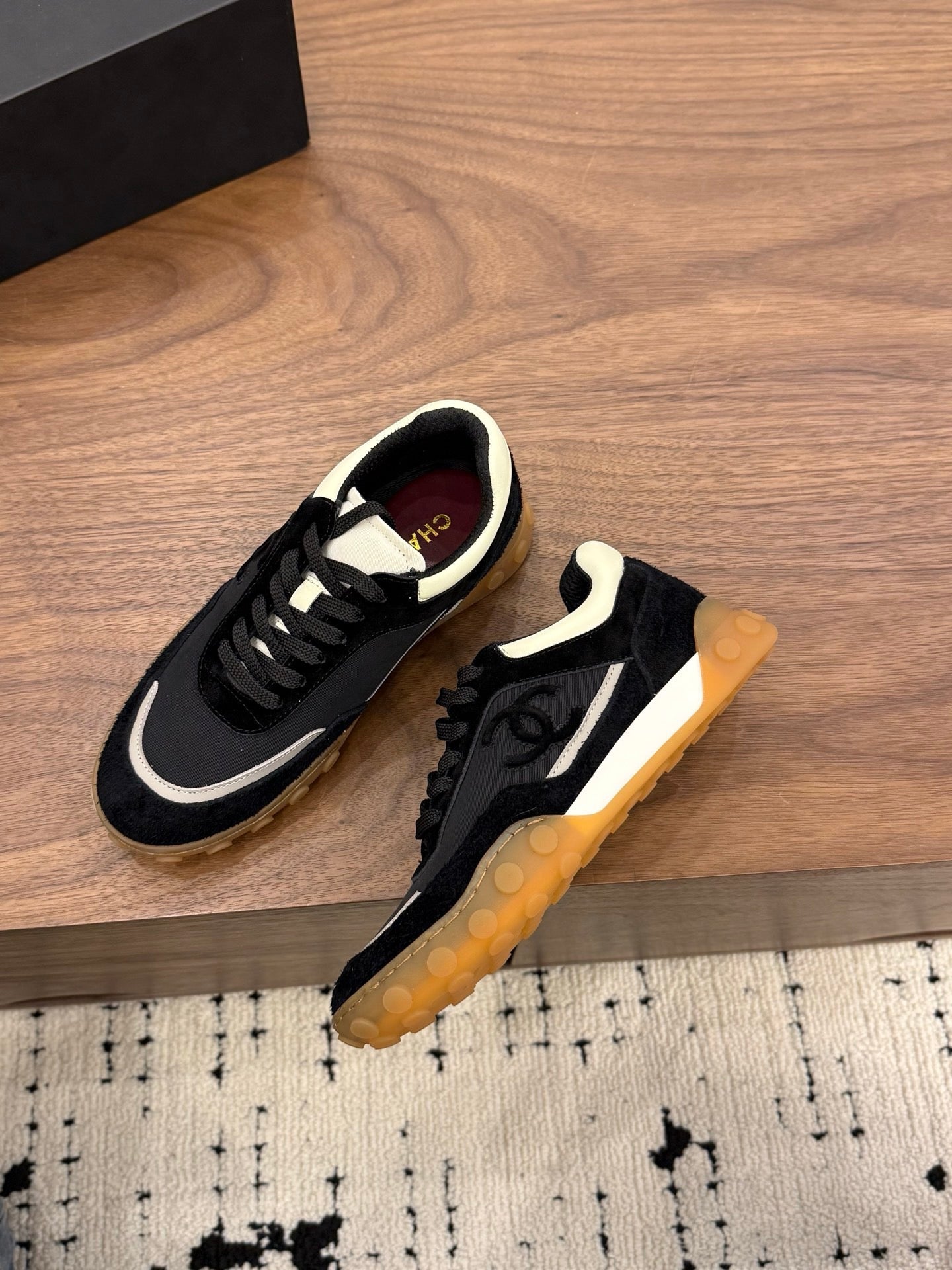 CC 2026 Sneaker Black Fabric Suede Calfskin 676171