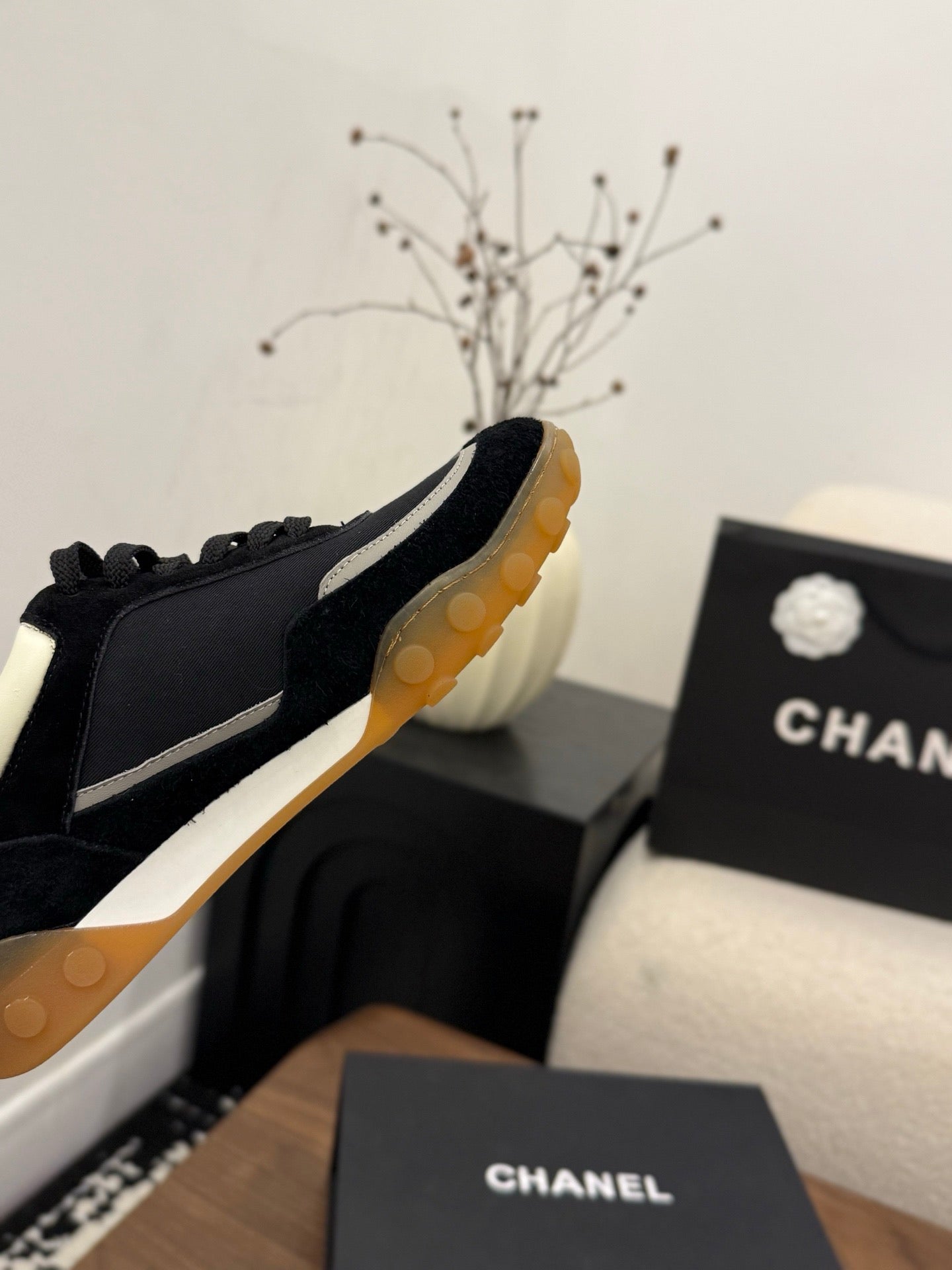 CC 2026 Sneaker Black Fabric Suede Calfskin 676171