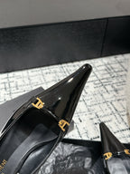 SL CARINE SLINGBACKS PUMP 45 BLACK CALFSKIN