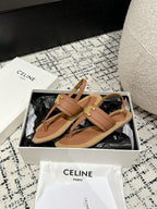 THONG SANDAL IN BRONZE BROWN CALFSKIN