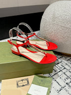 THONG SANDAL IN CANDY RED CALFSKIN