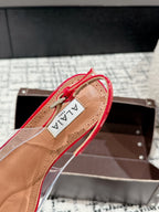 alaia slingbacks flat optic red heart lambskin