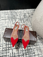 alaia slingbacks flat optic red heart lambskin