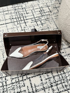 alaia slingbacks flat optic white heart lambskin