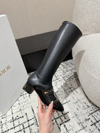 CD Belle-D Heeled Boot Black Lambskin