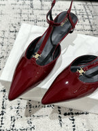 KITTEN T-BAR STRAP PUMP 5 CM IN RUBY RED PATENT CALFSKIN
