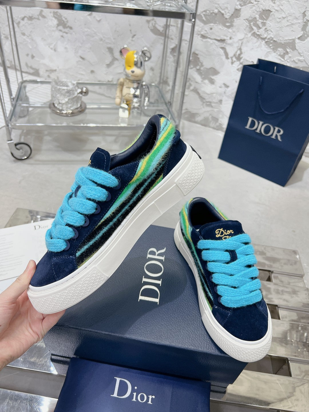 CD B33 Sneaker 30mm In Colorful Suede  100654