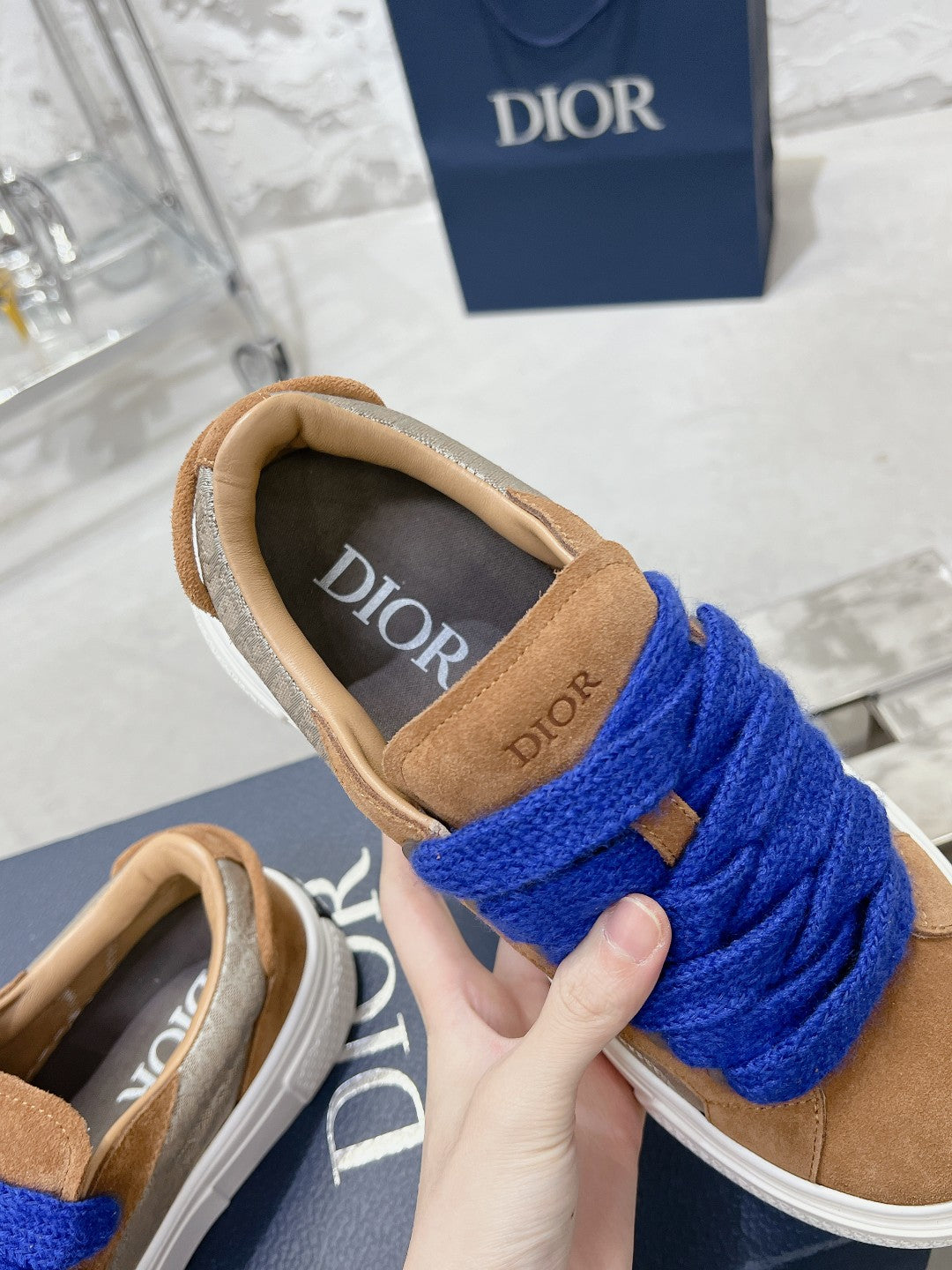 CD B33 Sneaker 30mm In Brown Suede 100656