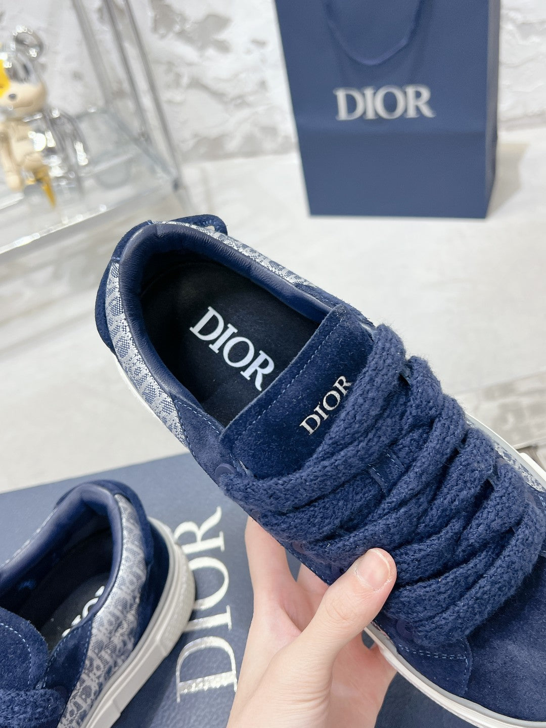 CD B33 Sneaker 30mm In Navy Blue Suede 100658