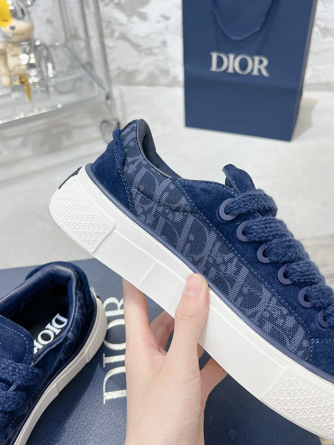 CD B33 Sneaker 30mm In Navy Blue Suede 100660