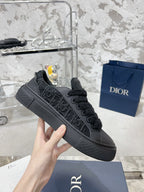 CD B33 Sneaker 30mm In Black Calfskin 100668