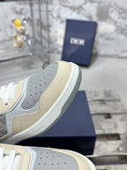 CD B27 Low-Top Sneaker 30mm In Beige Grey Monogram Calfskin 100811
