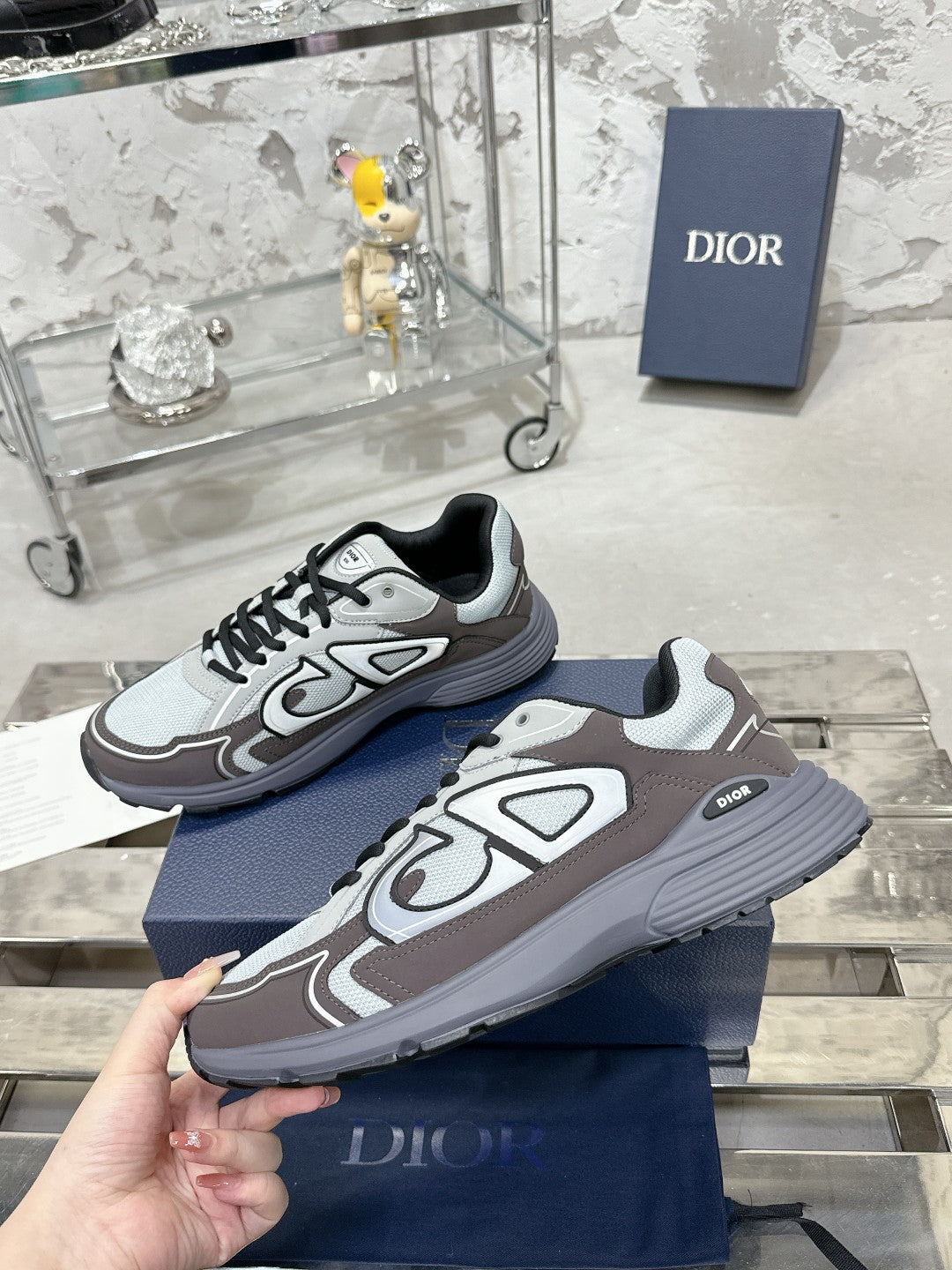 CD B30 Sneaker 35mm In Grey Mesh Fabric 100644