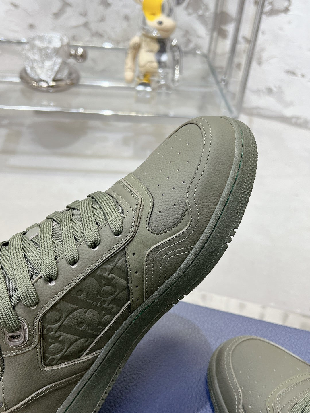 CD B27 Sneaker 30mm In Grey Green Calfskin 100633
