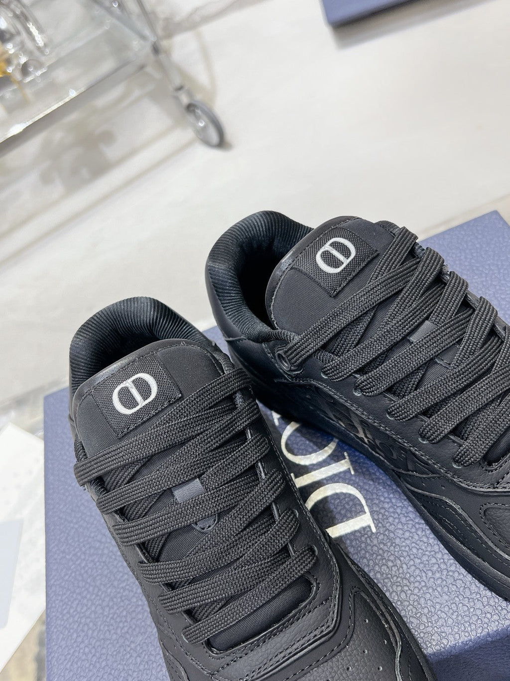 CD B27 Sneaker 30mm In Black Calfskin 100635