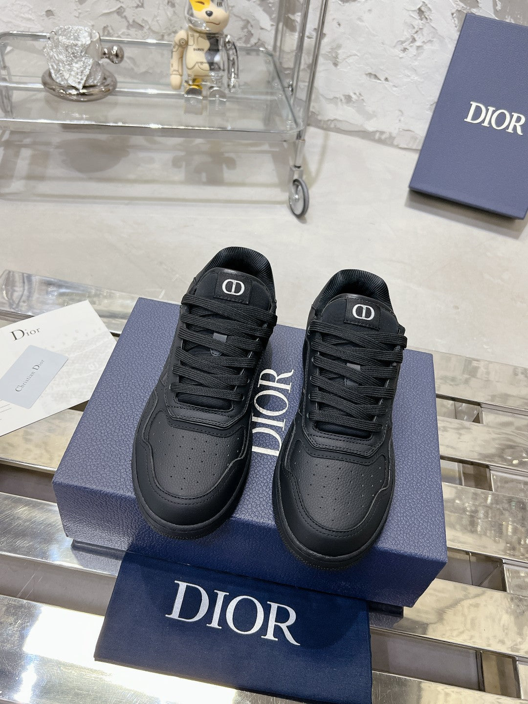 CD B27 Sneaker 30mm In Black Calfskin 100635