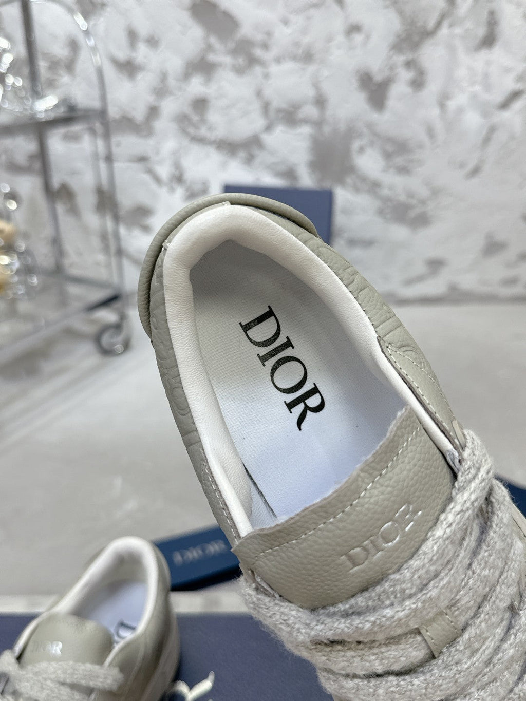 CD B33 Sneaker 30mm In Light Grey Monogram Calfskin 100558