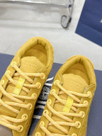 CD B33 Sneaker 40mm In Dark Yellow Monogram Satin Embroidery Fabric 103988