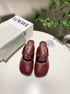 Loewe 25 Pebble Mule Ruby Red Lambskin