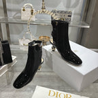 D-Idole Heeled Ankle Boot In Black Glossy Lambskin 996440