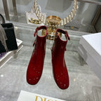 D-Idole Heeled Ankle Boot In Red Glossy Lambskin 996442