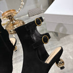 D-Idole Heeled Ankle Boot In Black Suede 996438
