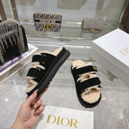 CD Dioract Slide 40mm In Black Suede 996360