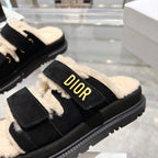 CD Dioract Slide 40mm In Black Suede 996360